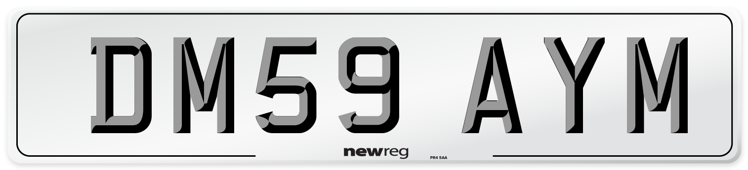 DM59 AYM Number Plate from New Reg
